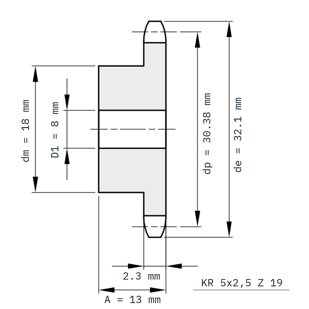 KR 5x2,5 Z 19