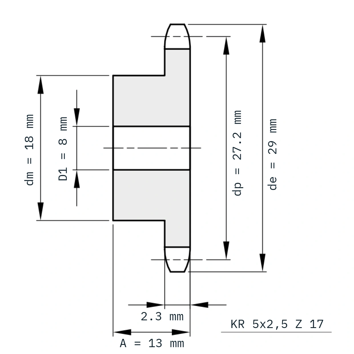KR 5x2,5 Z 17