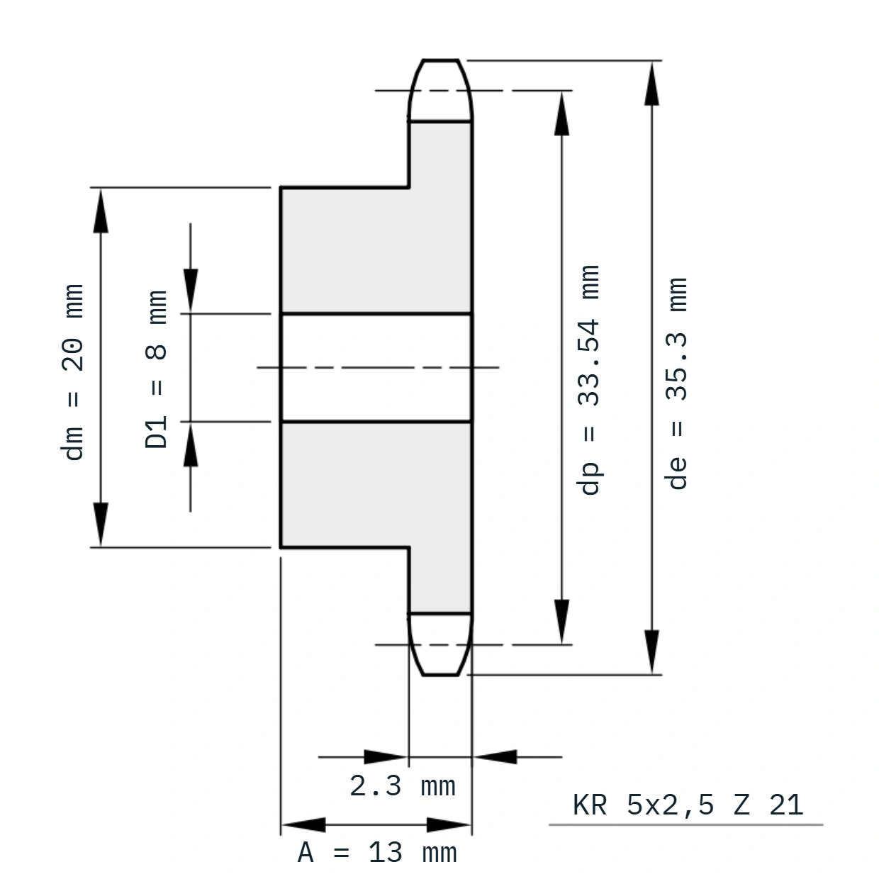 KR 5x2,5 Z 21